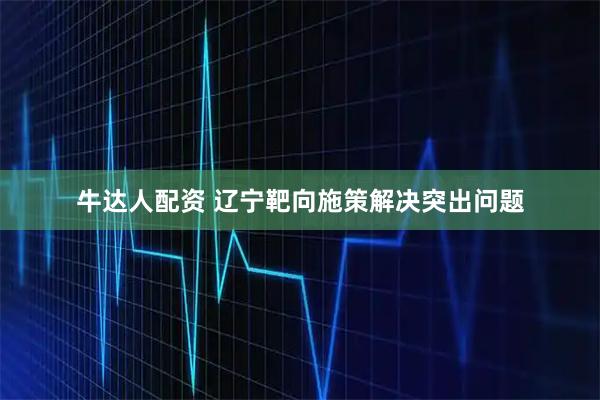牛达人配资 辽宁靶向施策解决突出问题