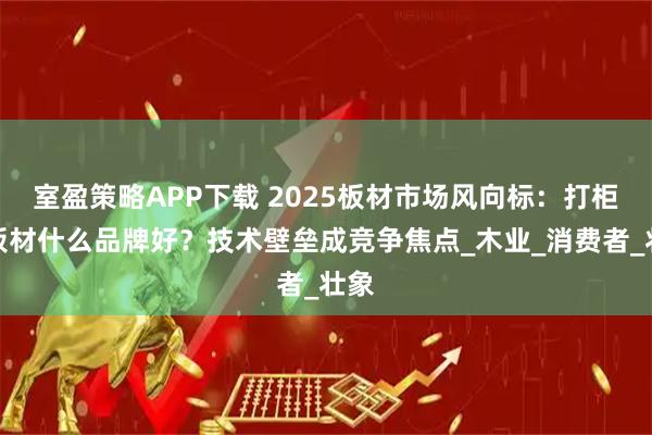室盈策略APP下载 2025板材市场风向标：打柜子板材什么品牌好？技术壁垒成竞争焦点_木业_消费者_壮象