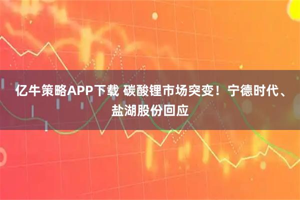 亿牛策略APP下载 碳酸锂市场突变！宁德时代、盐湖股份回应
